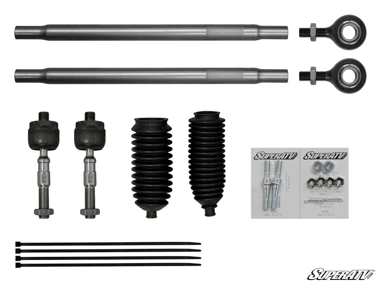 Photo of SuperATV Polaris RZR XP Turbo Heavy Duty Tie Rod Kit by SuperATV - Premium Tie Rods for UTVs / Side by Sides