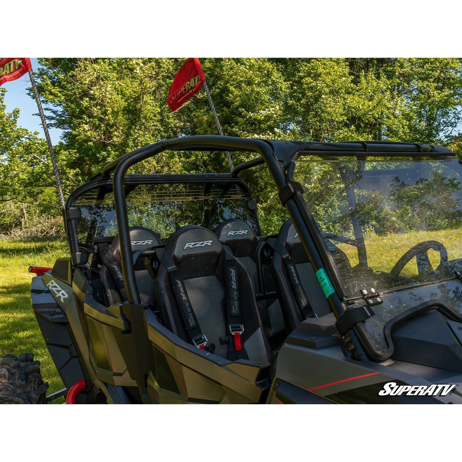 Photo of Polaris RZR Turbo S Rear Windshield by SuperATV - Premium Windshields for UTVs / Side by Sides