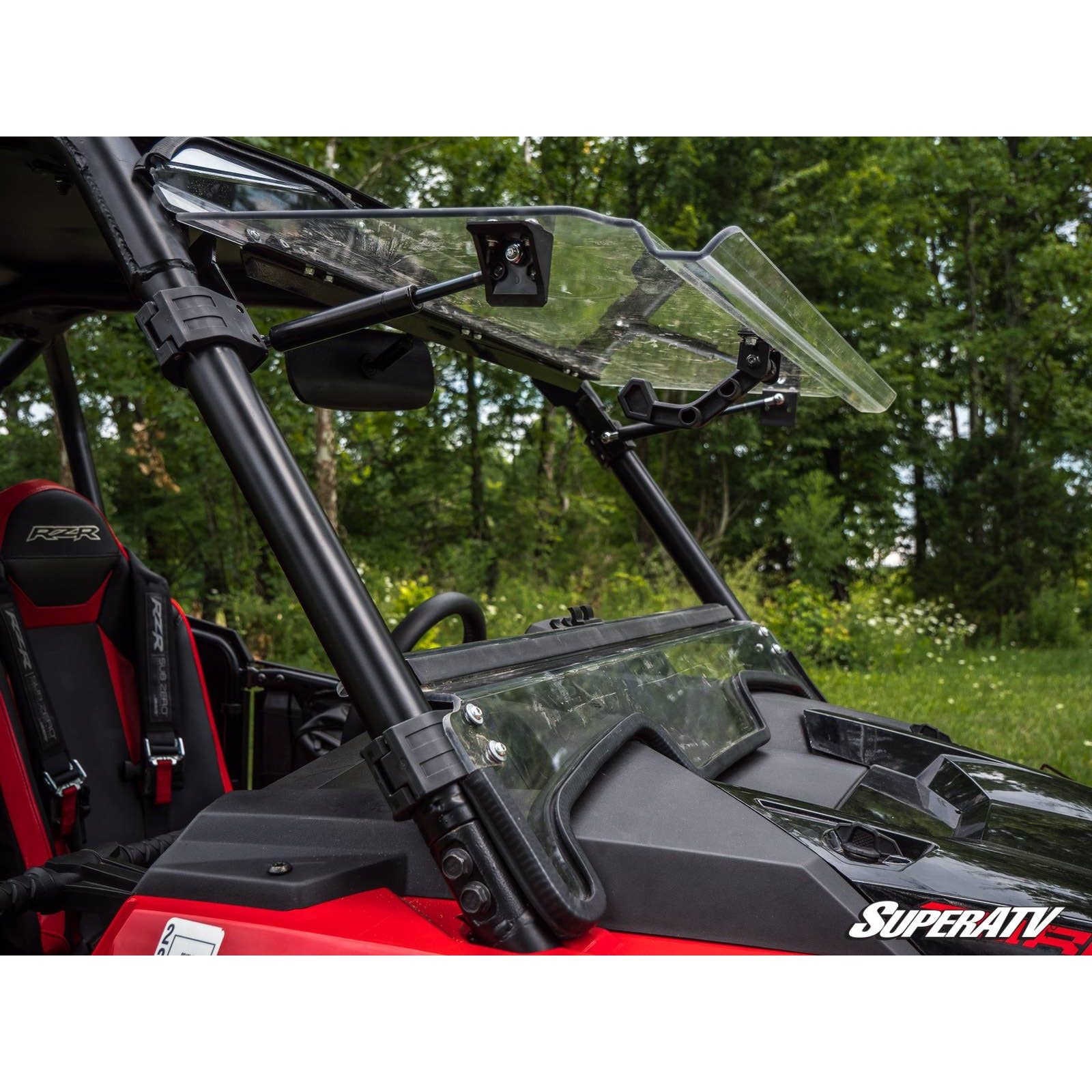 Photo of Polaris RZR Turbo S Scratch Resistant Flip Windshield by SuperATV - Premium Windshields for UTVs / Side by Sides