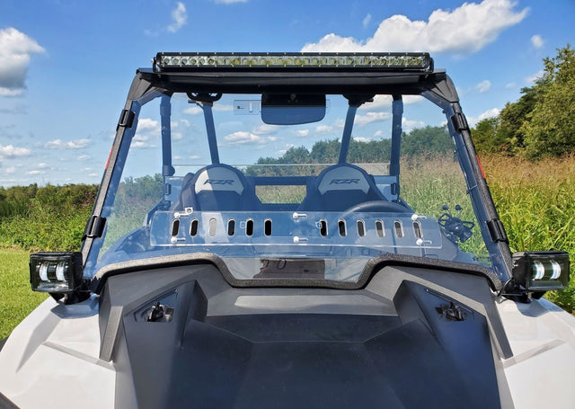 Photo of Polaris RZR XP 1000/XP Turbo - 1 Pc Scratch-Resistant Windshield with Clamp and Vent Options by 3 Star UTV - Premium Windshields for UTVs / Side by Sides