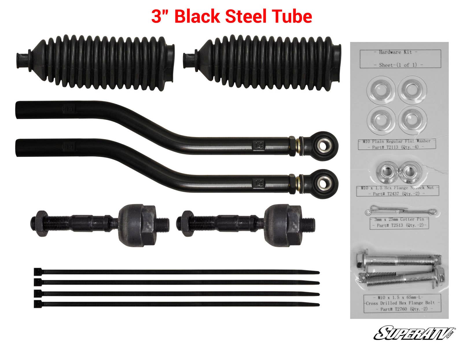 Photo of SuperATV Polaris RZR XP 900 Heavy Duty Tie Rod Kit by SuperATV - Premium Tie Rods for UTVs / Side by Sides