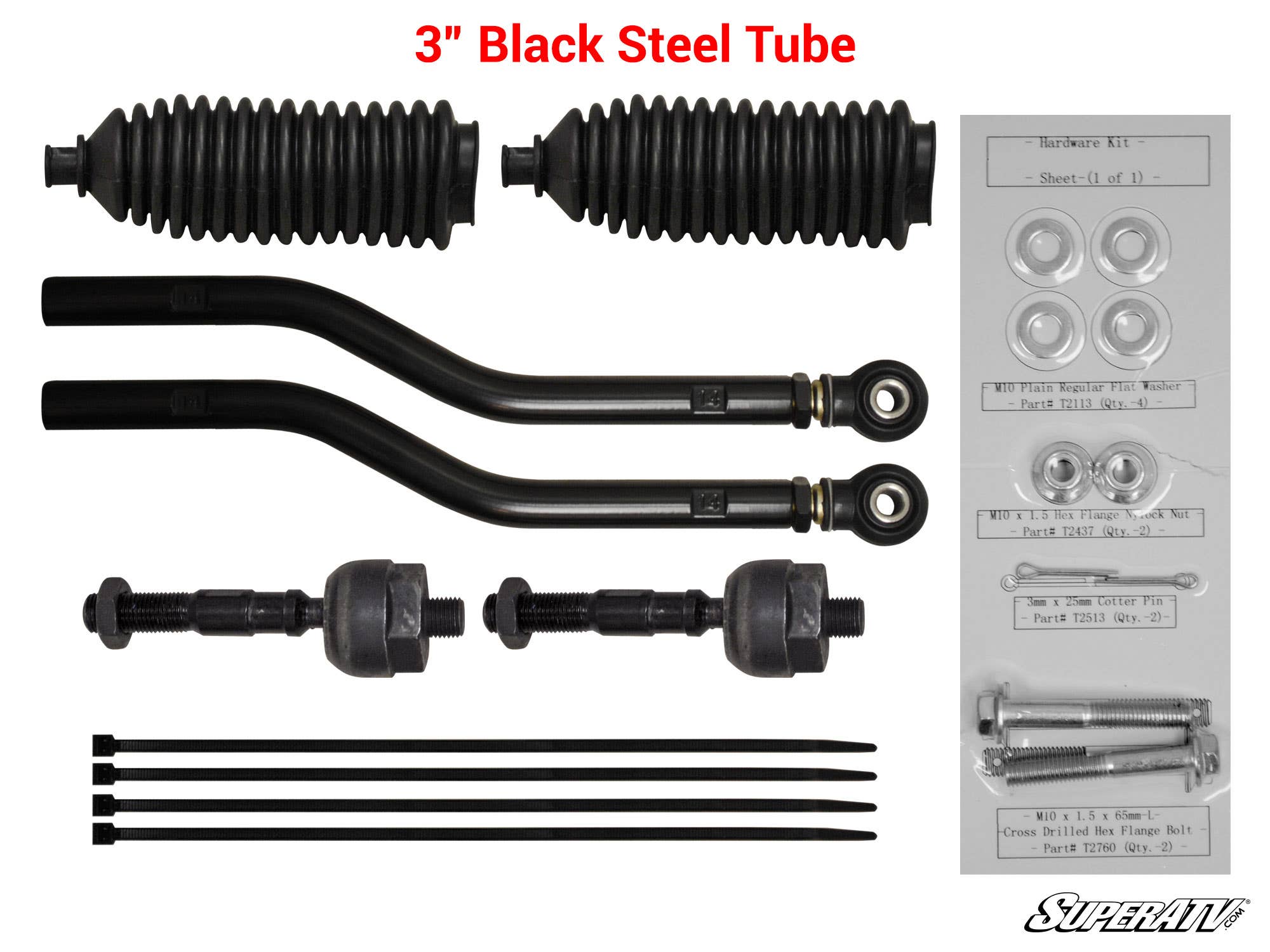 Photo of SuperATV Polaris RZR XP 900 Heavy Duty Tie Rod Kit by SuperATV - Premium Tie Rods for UTVs / Side by Sides