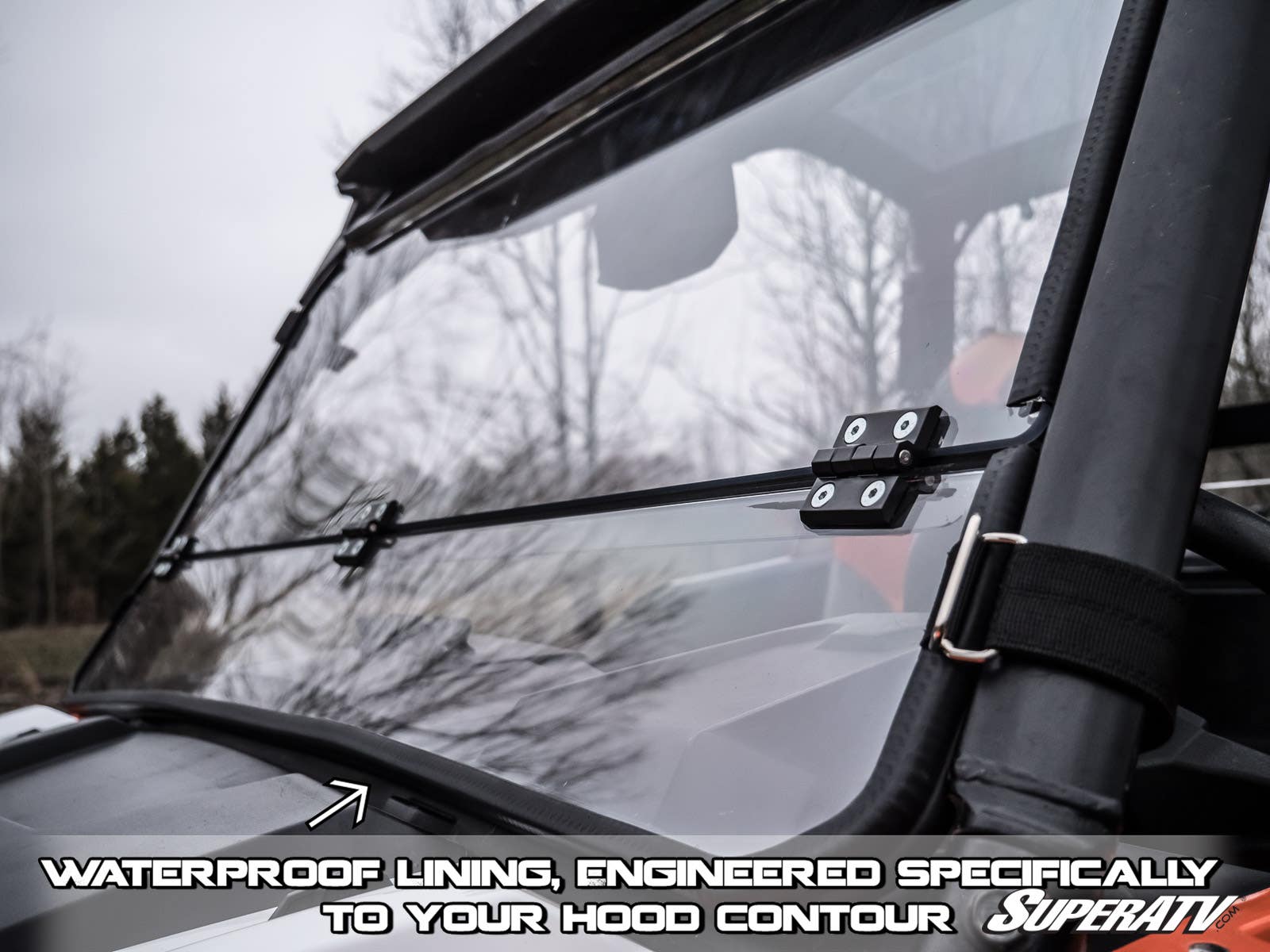 Photo of SuperATV Polaris General Scratch Resistant Flip Down Windshield by SuperATV - Premium Windshields for UTVs / Side by Sides