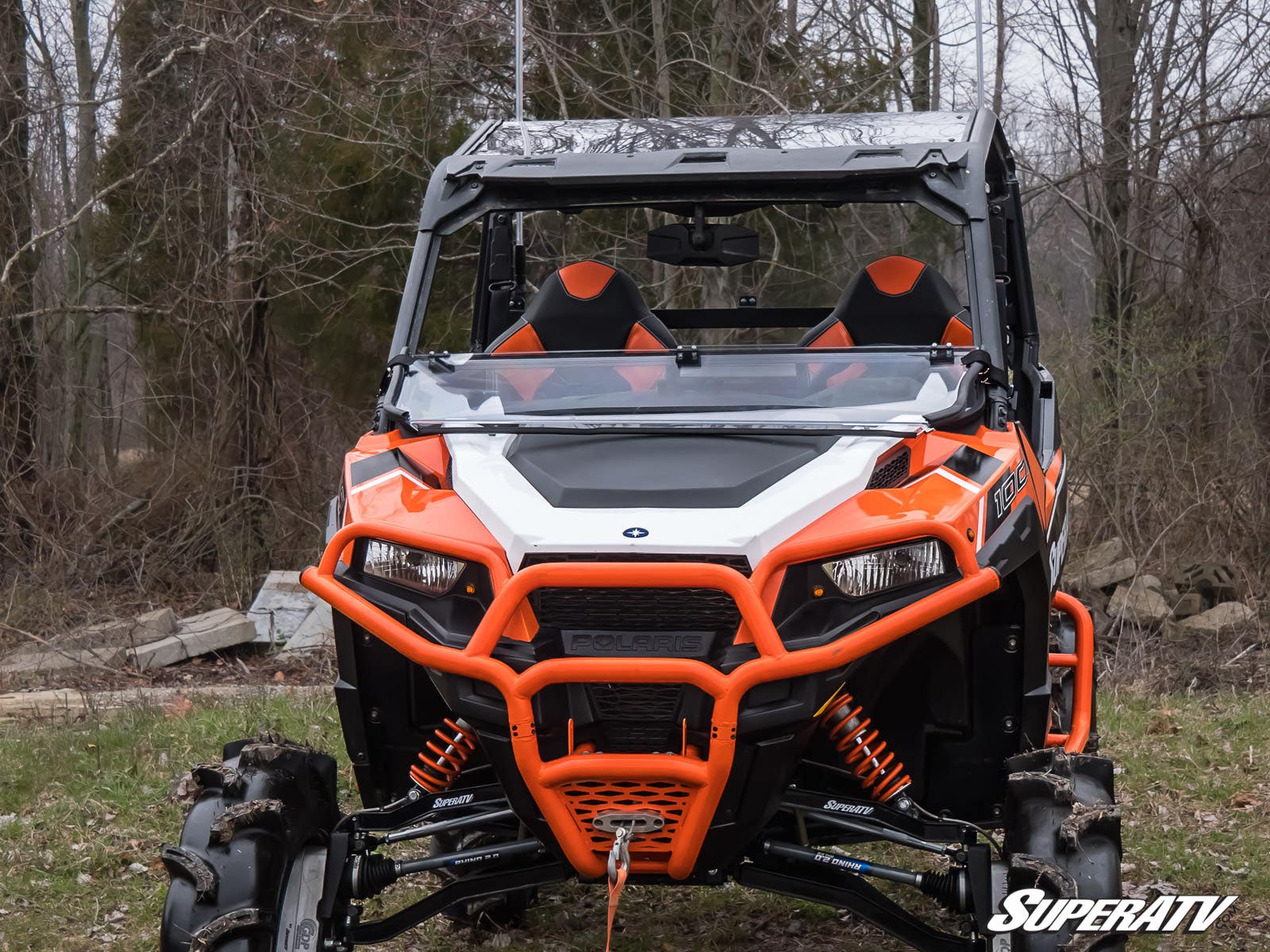 Photo of SuperATV Polaris General Scratch Resistant Flip Down Windshield by SuperATV - Premium Windshields for UTVs / Side by Sides