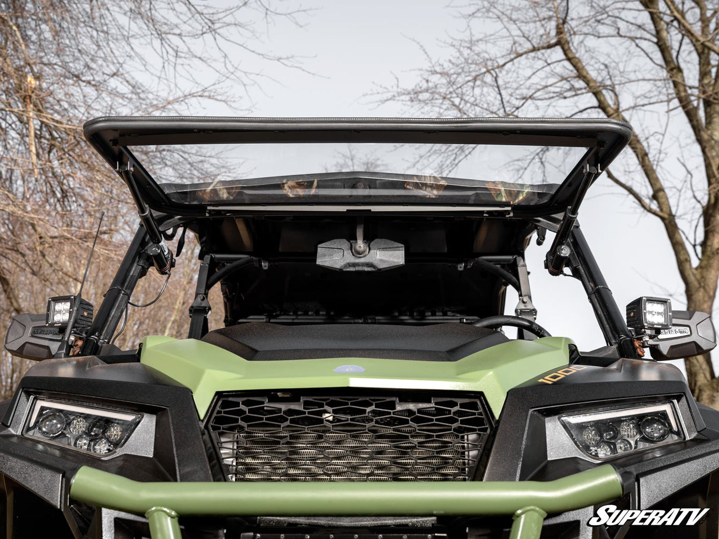 Photo of SuperATV Polaris General 1000 MaxDrive Power Flip Windshield by SuperATV - Premium Windshields for UTVs / Side by Sides