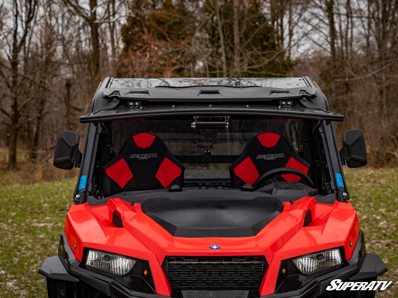 Photo of SuperATV Polaris General XP 1000 Scratch Resistant Flip Windshield by SuperATV - Premium Windshields for UTVs / Side by Sides