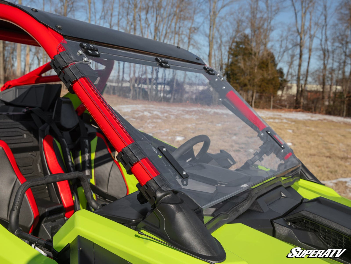 Photo of SuperATV Polaris RZR Turbo R Scratch-Resistant Flip Windshield by SuperATV - Premium Windshields for UTVs / Side by Sides