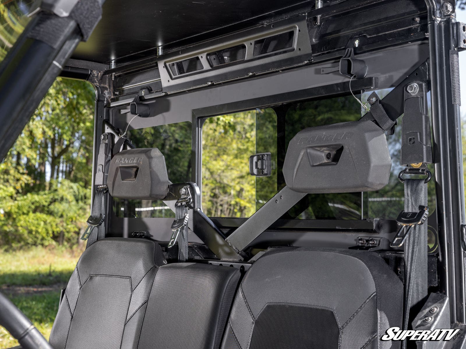 Photo of SuperATV Polaris Ranger XP 900 Glass Sliding Rear Windshield by SuperATV - Premium Windshields for UTVs / Side by Sides