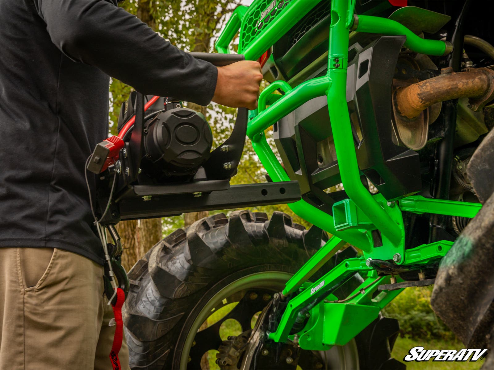 Photo of SuperATV 12,000 lb. Winch Receiver Mount by SuperATV - Premium Winches & Winch Mounts for UTVs / Side by Sides