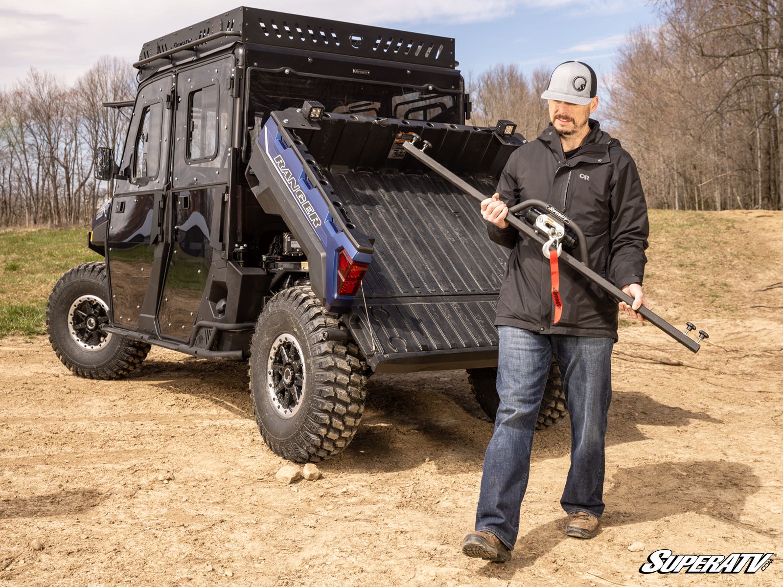 Photo of SuperATV Polaris Ranger XP Kinetic Bed Winch by SuperATV - Premium Winches & Winch Mounts for UTVs / Side by Sides