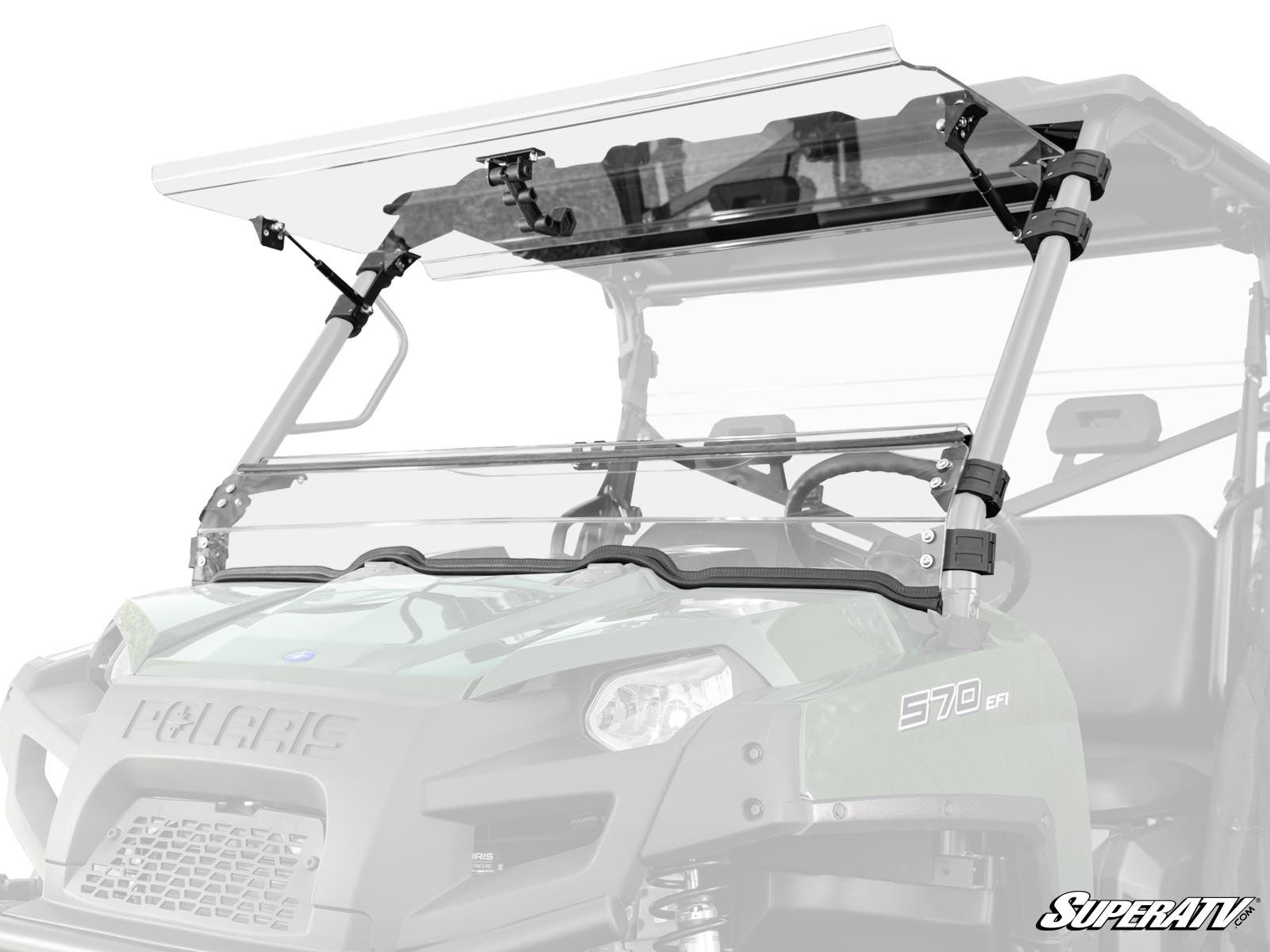 Photo of SuperATV Polaris Ranger 800 Scratch Resistant Flip Windshield by SuperATV - Premium Windshields for UTVs / Side by Sides