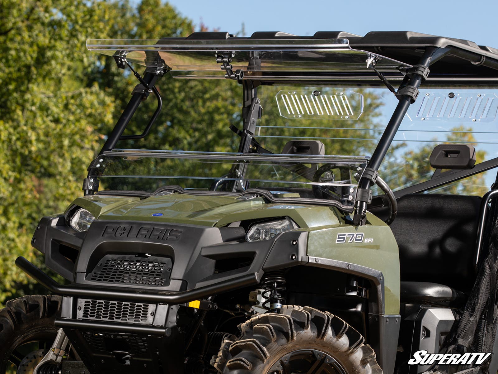 Photo of SuperATV Polaris Ranger 800 Scratch Resistant Flip Windshield by SuperATV - Premium Windshields for UTVs / Side by Sides