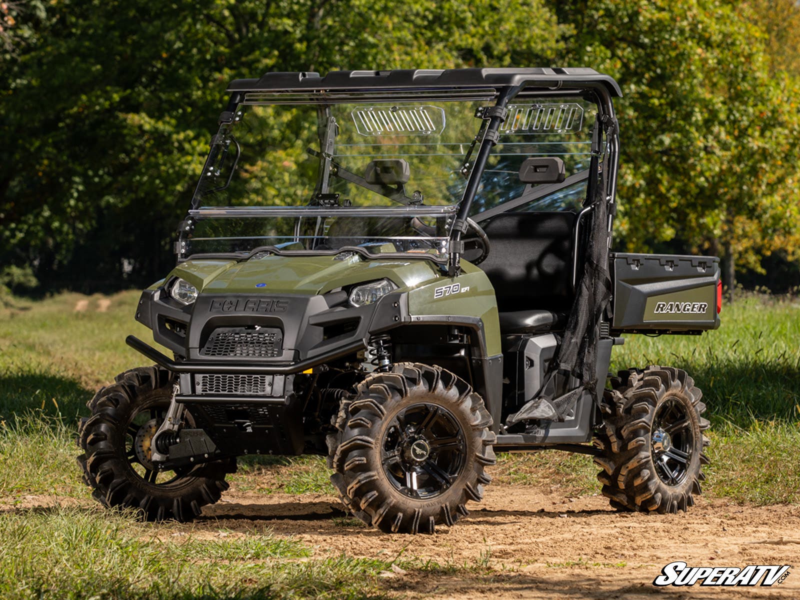 Photo of SuperATV Polaris Ranger 800 Scratch Resistant Flip Windshield by SuperATV - Premium Windshields for UTVs / Side by Sides