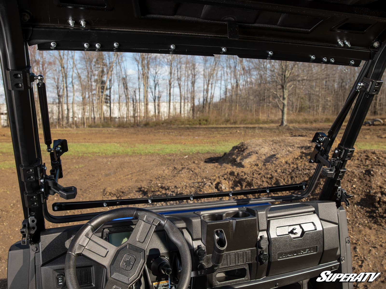 Photo of SuperATV Polaris Ranger SP 570 Scratch-Resistant Flip Windshield by SuperATV - Premium Windshields for UTVs / Side by Sides