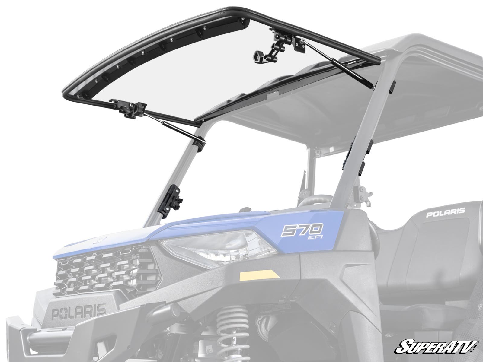 Photo of SuperATV Polaris Ranger SP 570 Scratch-Resistant Flip Windshield by SuperATV - Premium Windshields for UTVs / Side by Sides
