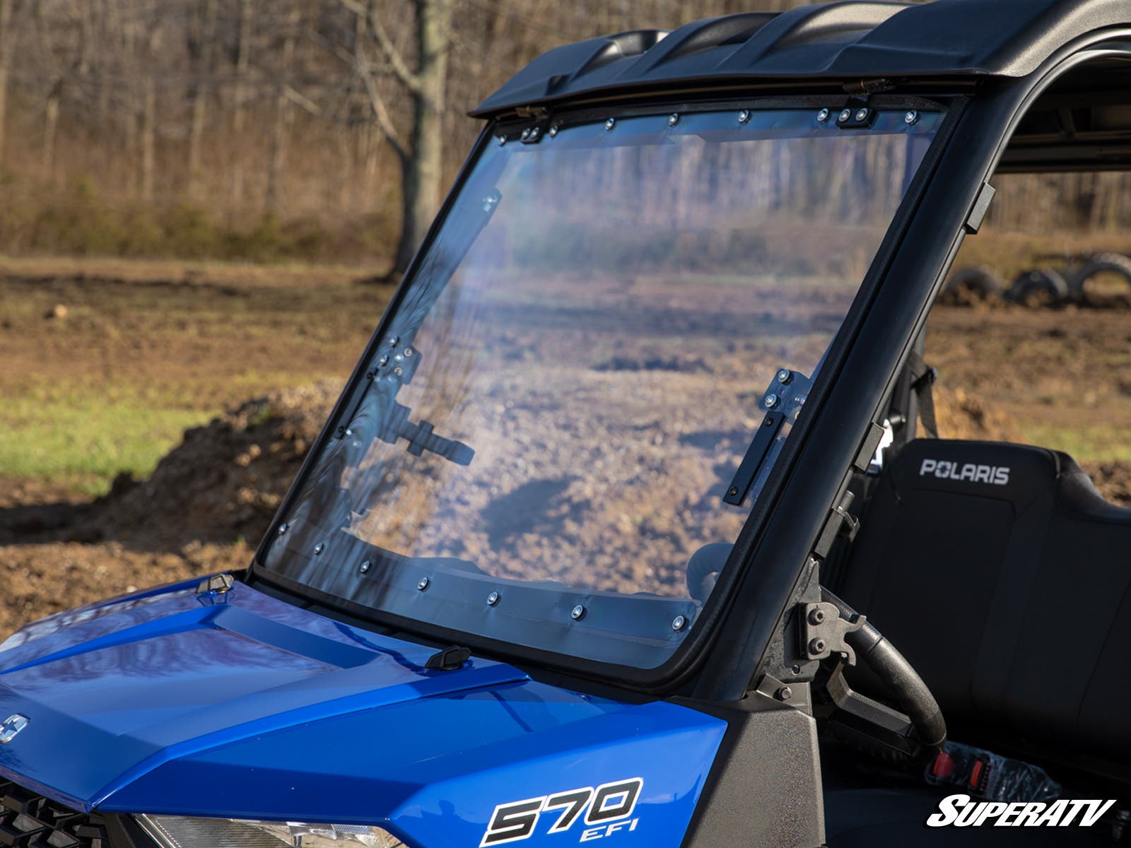 Photo of SuperATV Polaris Ranger SP 570 Scratch-Resistant Flip Windshield by SuperATV - Premium Windshields for UTVs / Side by Sides