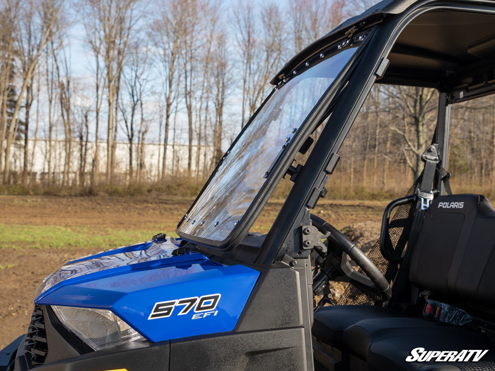 Photo of SuperATV Polaris Ranger SP 570 Scratch-Resistant Flip Windshield by SuperATV - Premium Windshields for UTVs / Side by Sides
