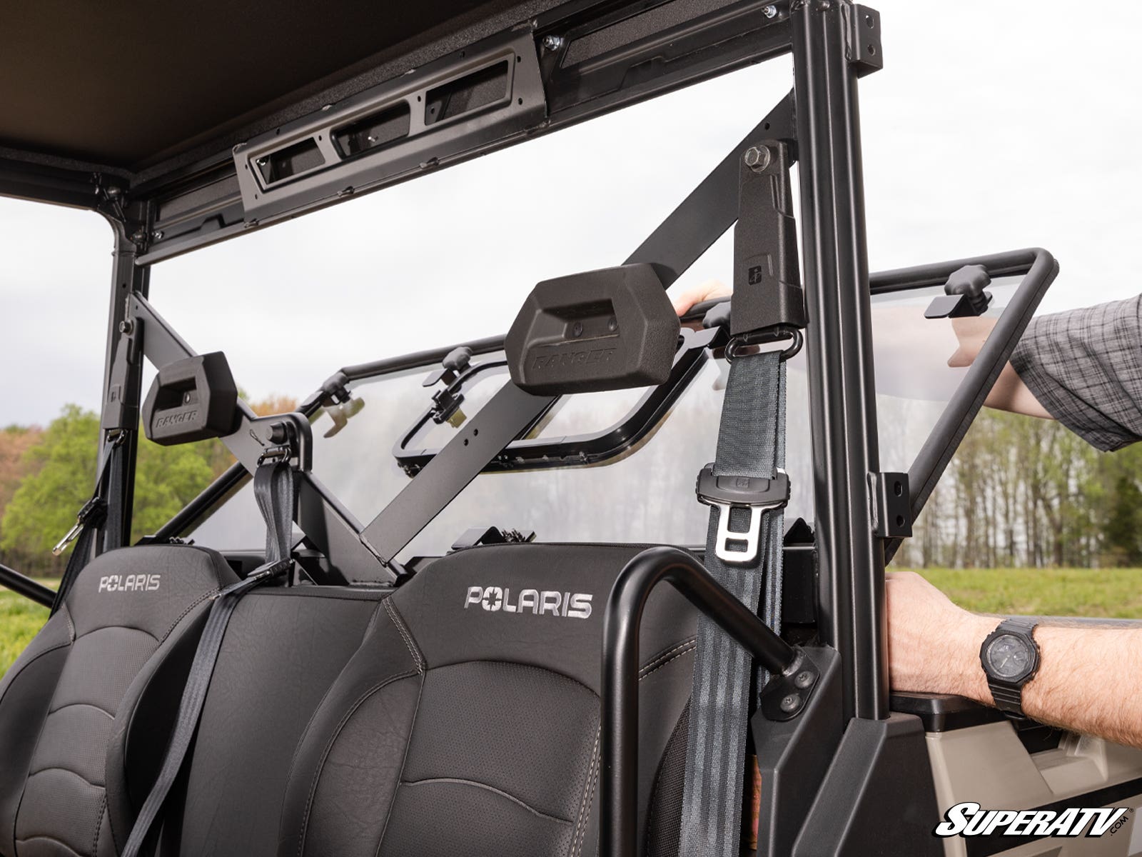 Photo of SuperATV Polaris Ranger 1000 Sliding Rear Windshield by SuperATV - Premium Windshields for UTVs / Side by Sides