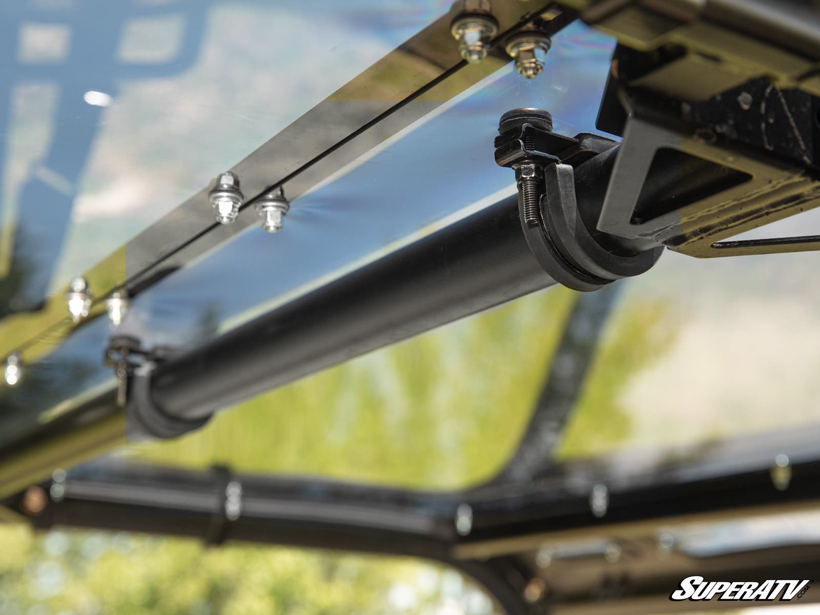 Photo of SuperATV Polaris Ranger Midsize 570 Crew Tinted Roof by SuperATV - Premium Roofs for UTVs / Side by Sides