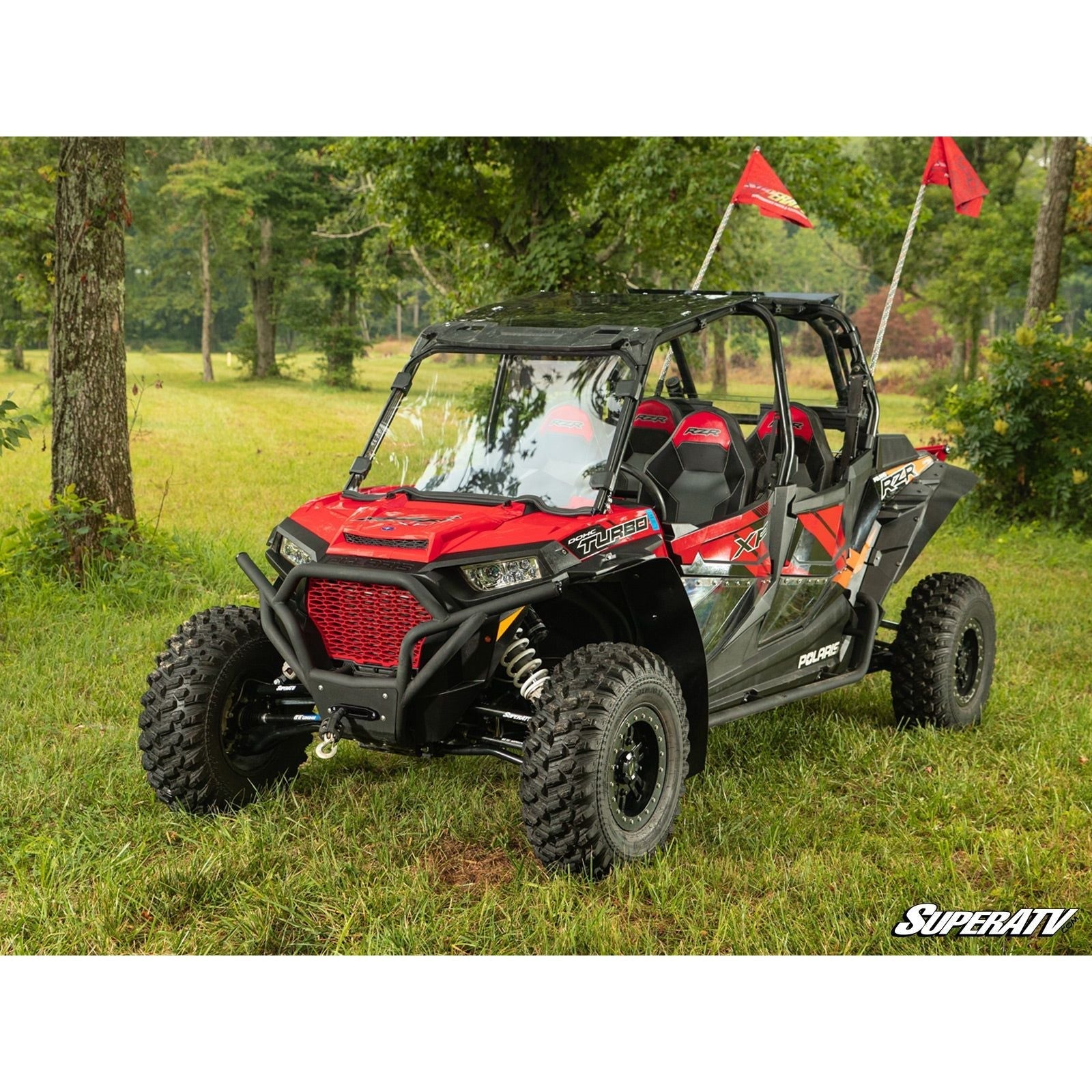 Photo of Polaris RZR XP Turbo Scratch Resistant Full Windshield by SuperATV - Premium Windshields for UTVs / Side by Sides