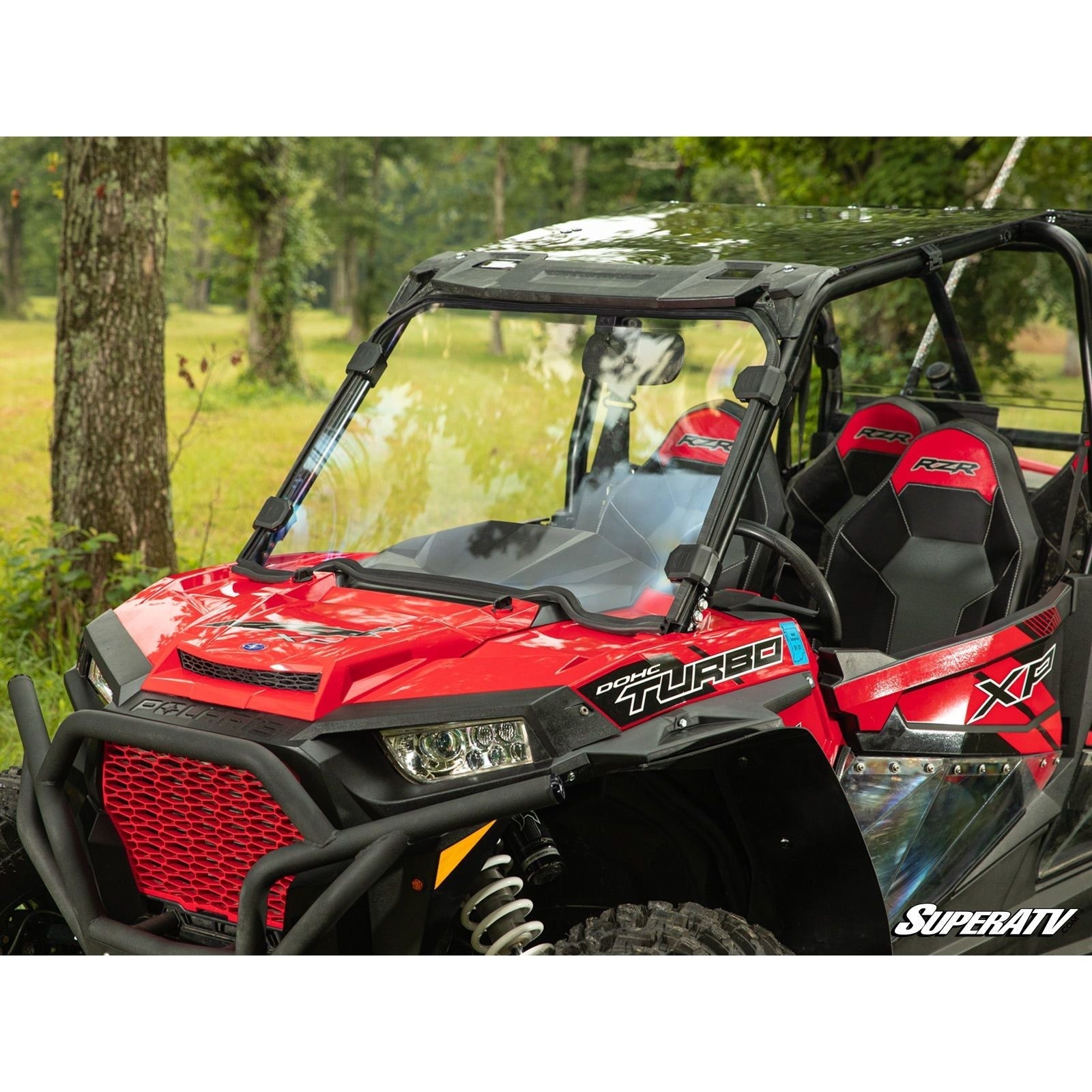 Photo of Polaris RZR XP Turbo Scratch Resistant Full Windshield by SuperATV - Premium Windshields for UTVs / Side by Sides