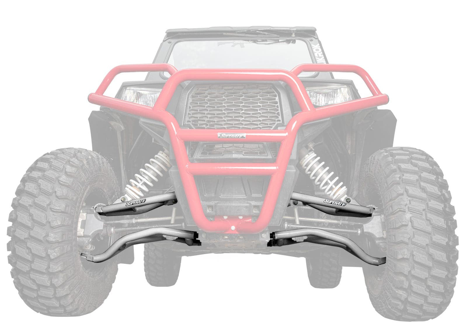 Polaris RZR S 1000 High Clearance A-Arms - White Aluminum