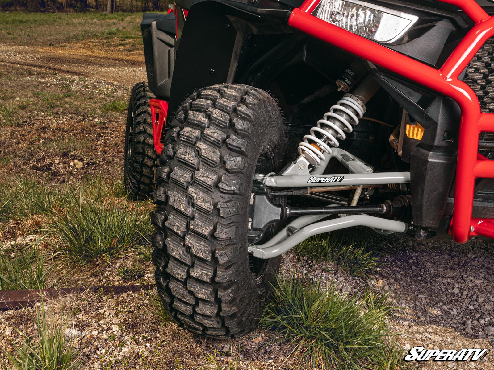 Polaris RZR S 1000 High Clearance A-Arms - White Aluminum