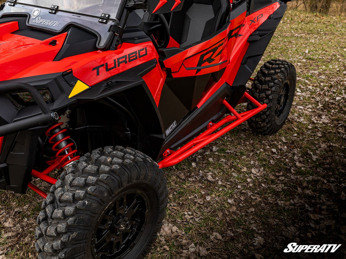 Photo of Polaris RZR XP 1000 Tree Kickers - 1.5" Steel Tubing + Rock Sliding (2014-2023) by SuperATV - Premium Nerf Bars for UTVs / Side by Sides