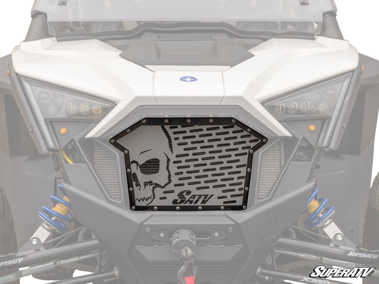 Photo of SuperATV Polaris RZR Turbo R Skull Style Grille Insert by SuperATV - Premium Grilles for UTVs / Side by Sides