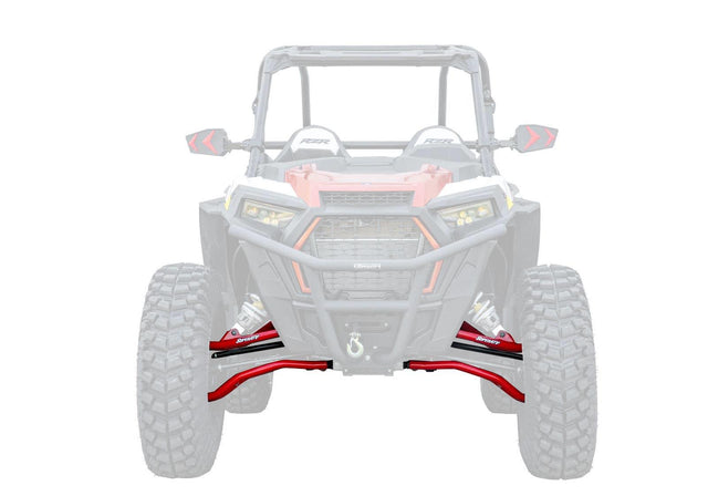 Polaris RZR XP 1000 High Clearance 2in. Forward Offset A-Arms - Red with Super-Duty Ball joints
