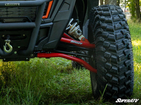 Polaris RZR XP 1000 High Clearance 2in. Forward Offset A-Arms - Red with Super-Duty Ball joints
