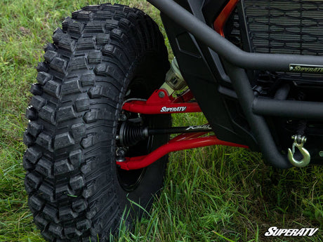 Polaris RZR XP 1000 High Clearance 2in. Forward Offset A-Arms - Red with Super-Duty Ball joints