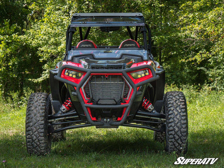 Polaris RZR XP Turbo S Front Brush Guard - Black - With Winch Mount with 4500 lb. Winch