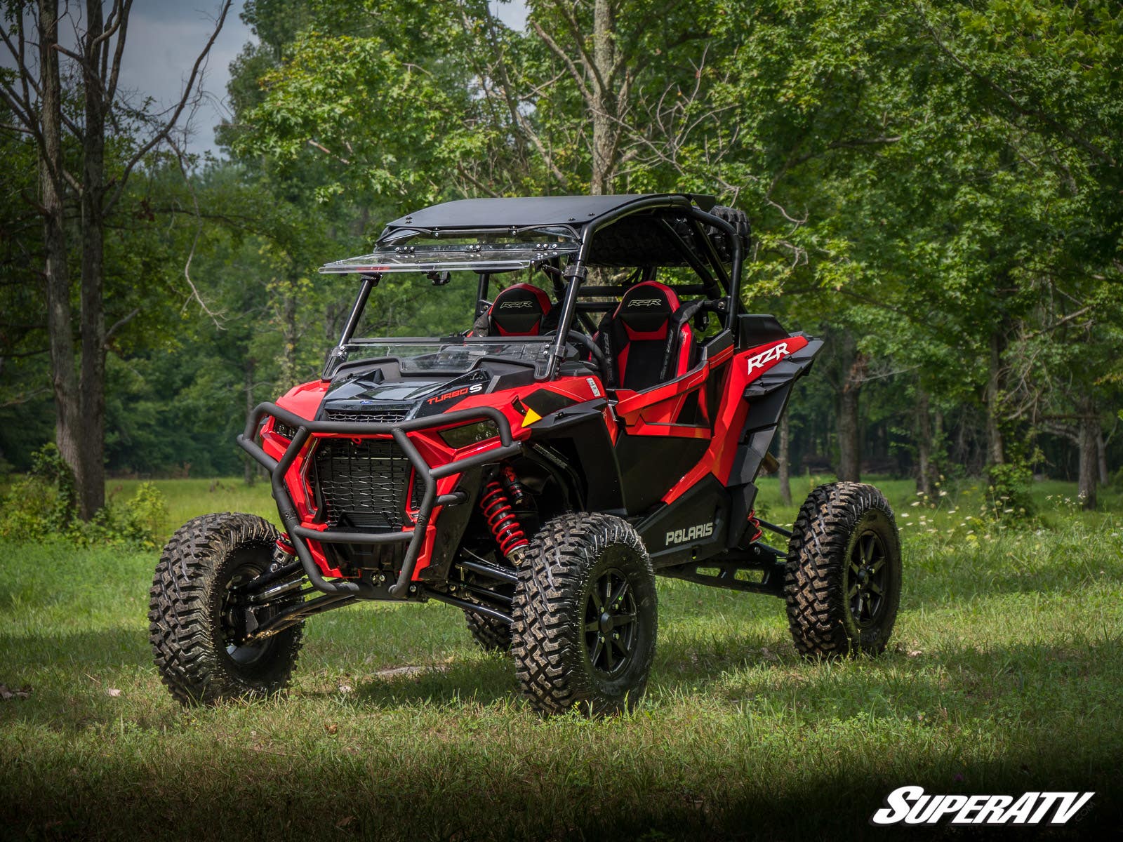 Photo of SuperATV Polaris RZR XP Turbo S Scratch Resistant Flip Windshield by SuperATV - Premium Windshields for UTVs / Side by Sides