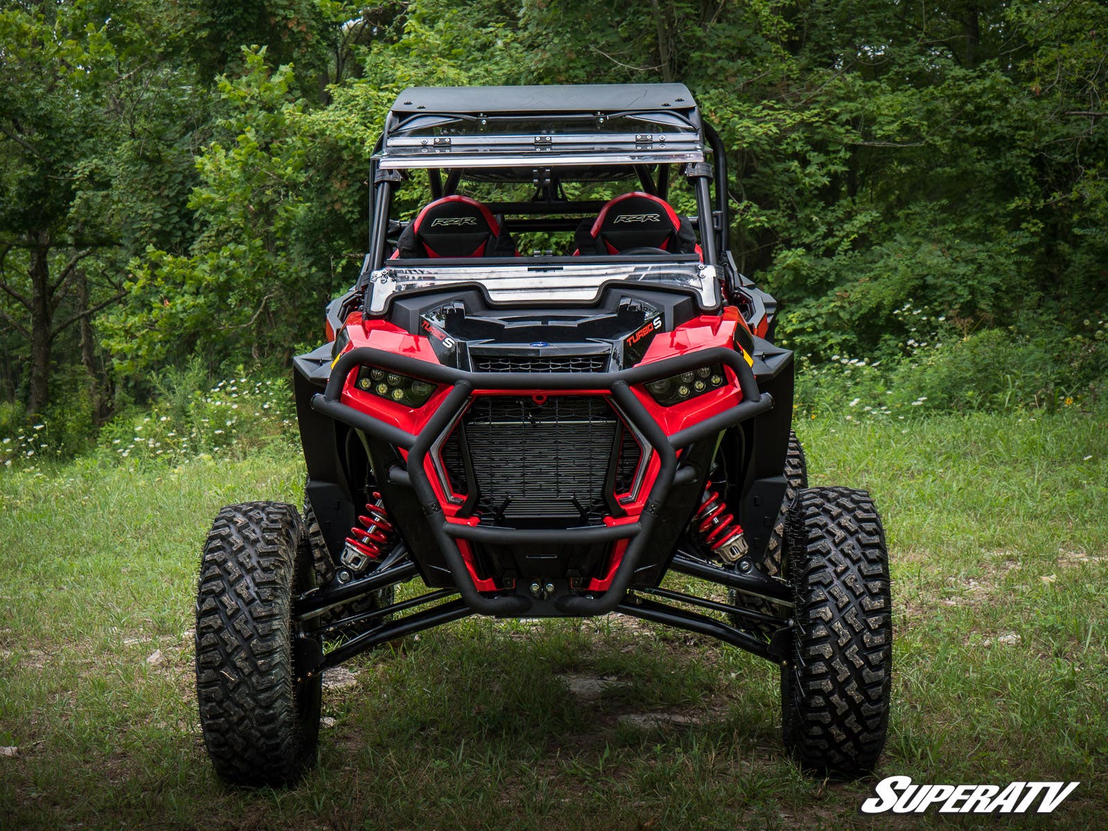 Photo of SuperATV Polaris RZR XP Turbo S Scratch Resistant Flip Windshield by SuperATV - Premium Windshields for UTVs / Side by Sides