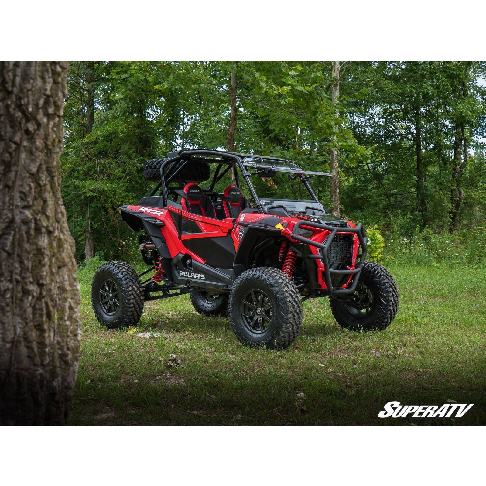 Photo of Polaris RZR Turbo S Scratch Resistant Flip Windshield by SuperATV - Premium Windshields for UTVs / Side by Sides