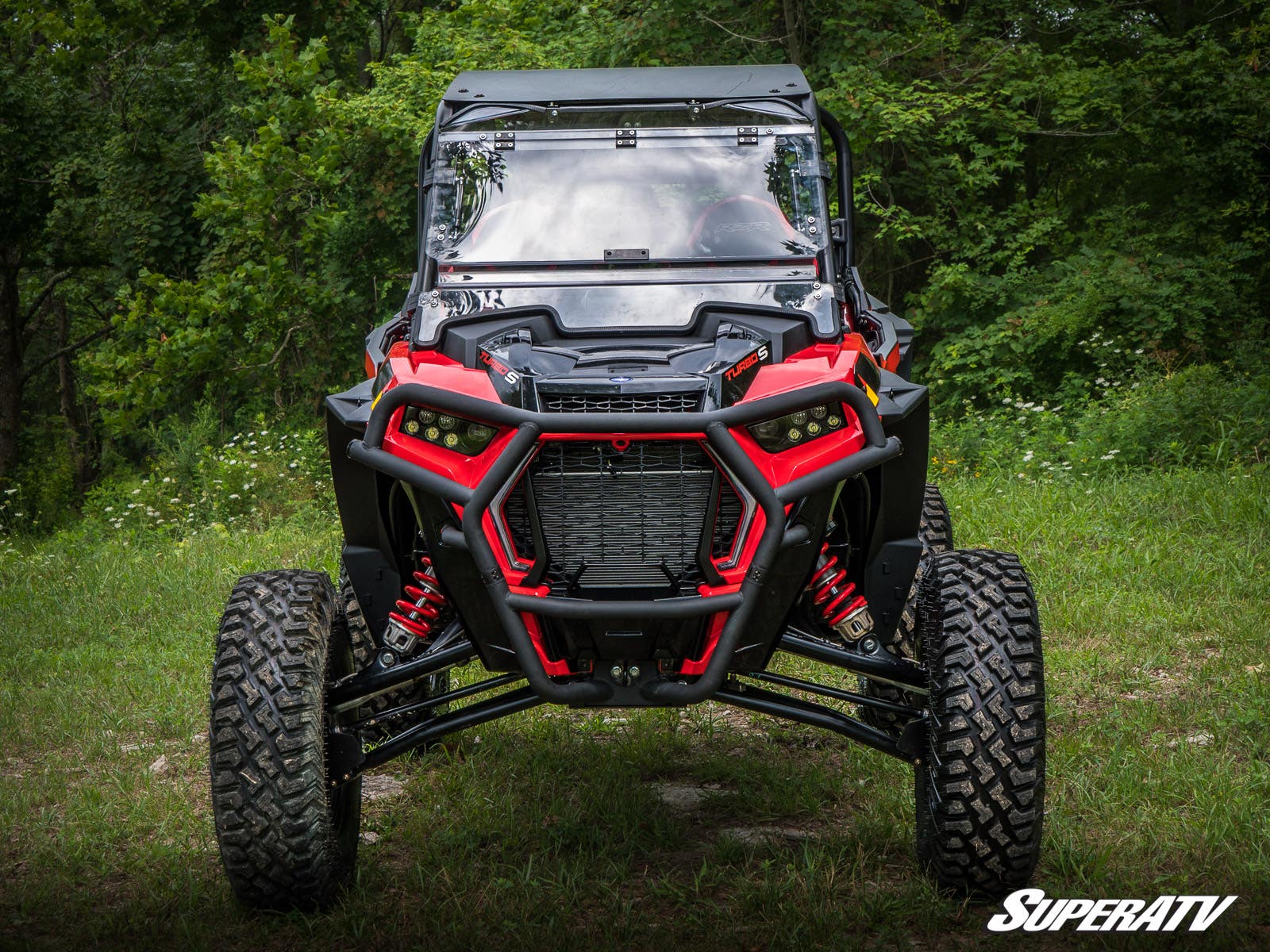 Photo of SuperATV Polaris RZR XP Turbo S Scratch Resistant Flip Windshield by SuperATV - Premium Windshields for UTVs / Side by Sides