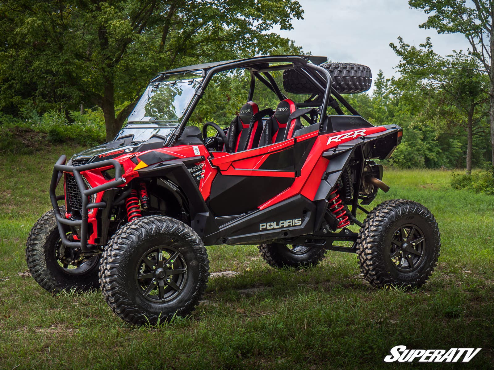 Photo of SuperATV Polaris RZR XP Turbo S Scratch Resistant Flip Windshield by SuperATV - Premium Windshields for UTVs / Side by Sides