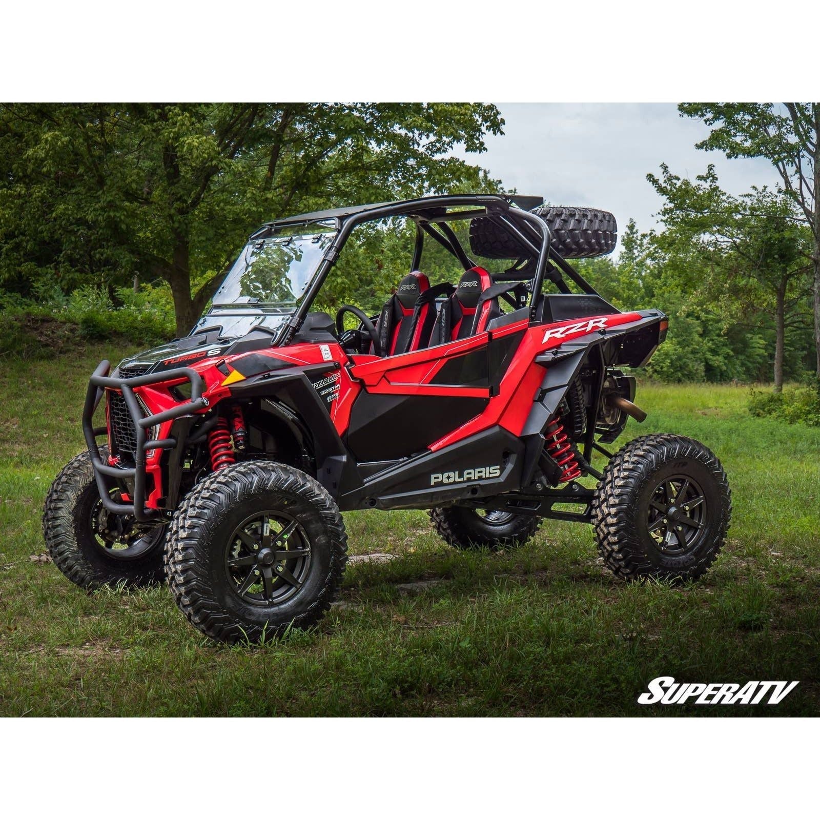 Photo of Polaris RZR Turbo S Scratch Resistant Flip Windshield by SuperATV - Premium Windshields for UTVs / Side by Sides