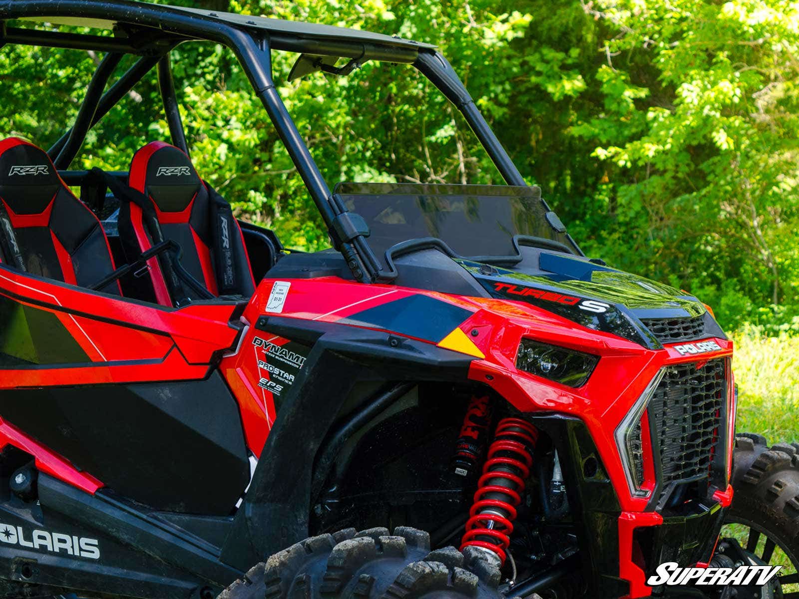 Photo of SuperATV Polaris RZR Trail S 1000 Scratch-Resistant Half Windshield by SuperATV - Premium Windshields for UTVs / Side by Sides