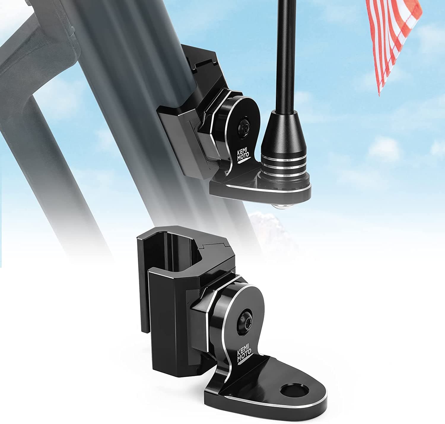Photo of UTV Whip Light Flag Mount for Pro-fit Cage by Kemimoto - Premium for UTVs / Side by Sides
