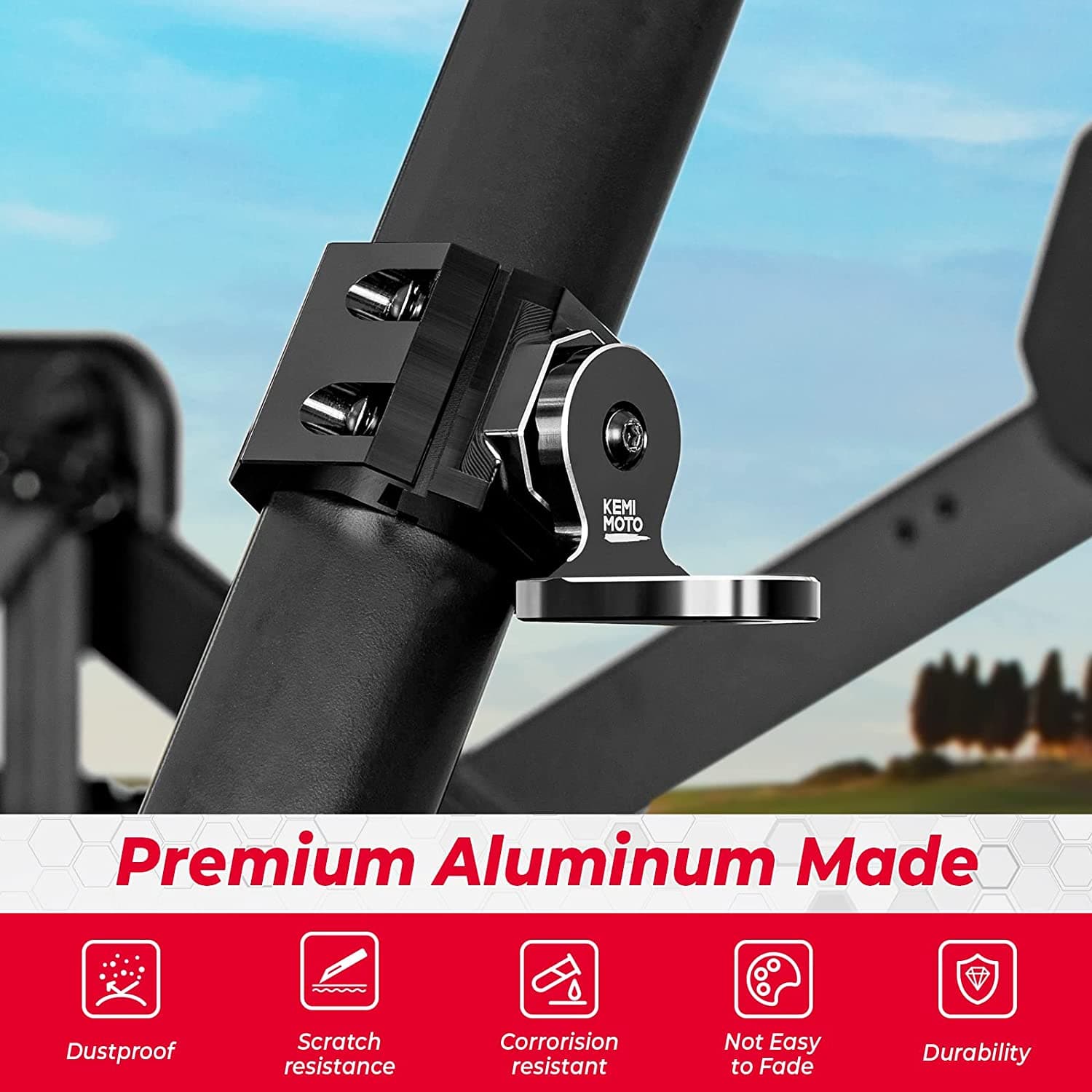 Photo of UTV Whip Light Flag Mount for Pro-fit Cage by Kemimoto - Premium for UTVs / Side by Sides