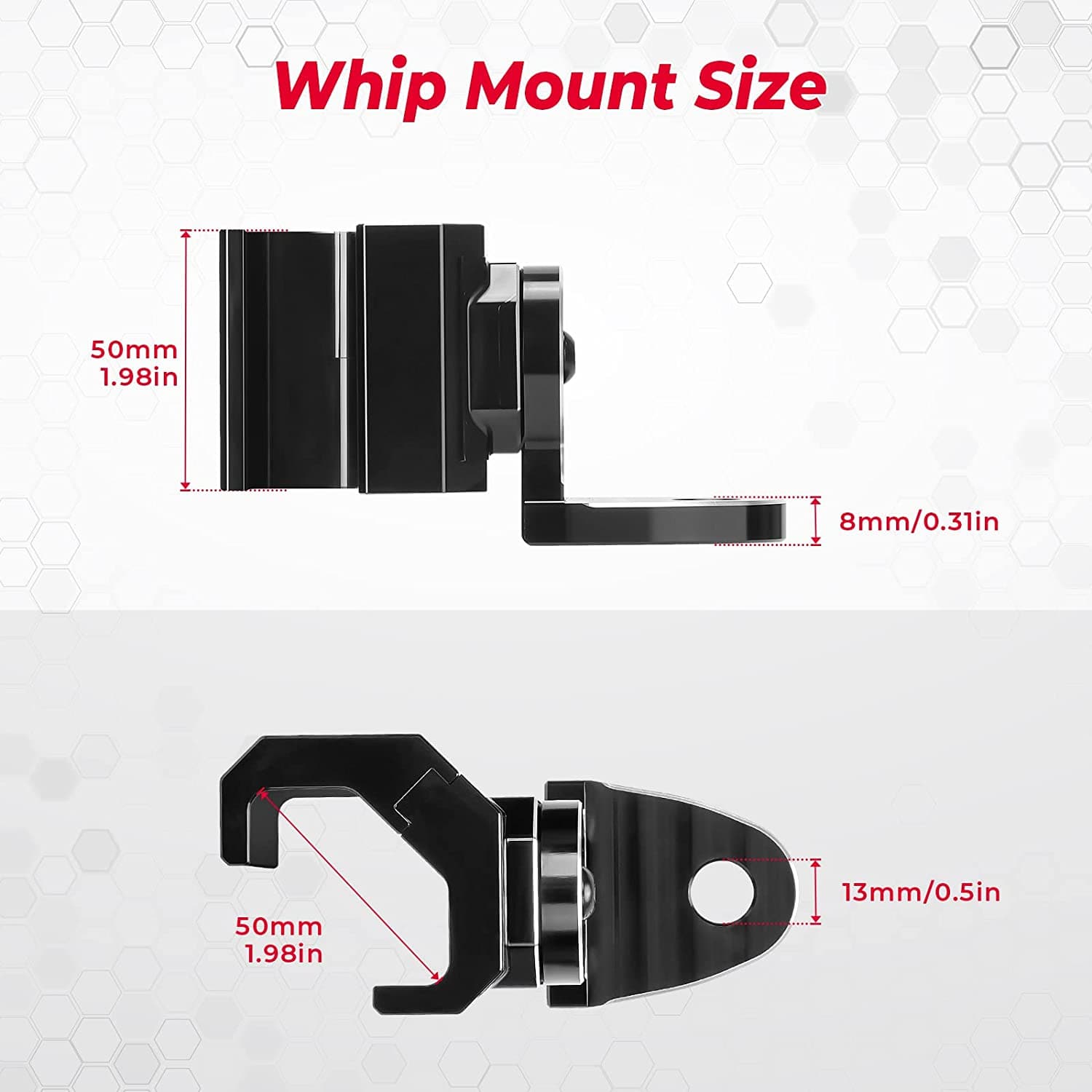Photo of UTV Whip Light Flag Mount for Pro-fit Cage by Kemimoto - Premium for UTVs / Side by Sides