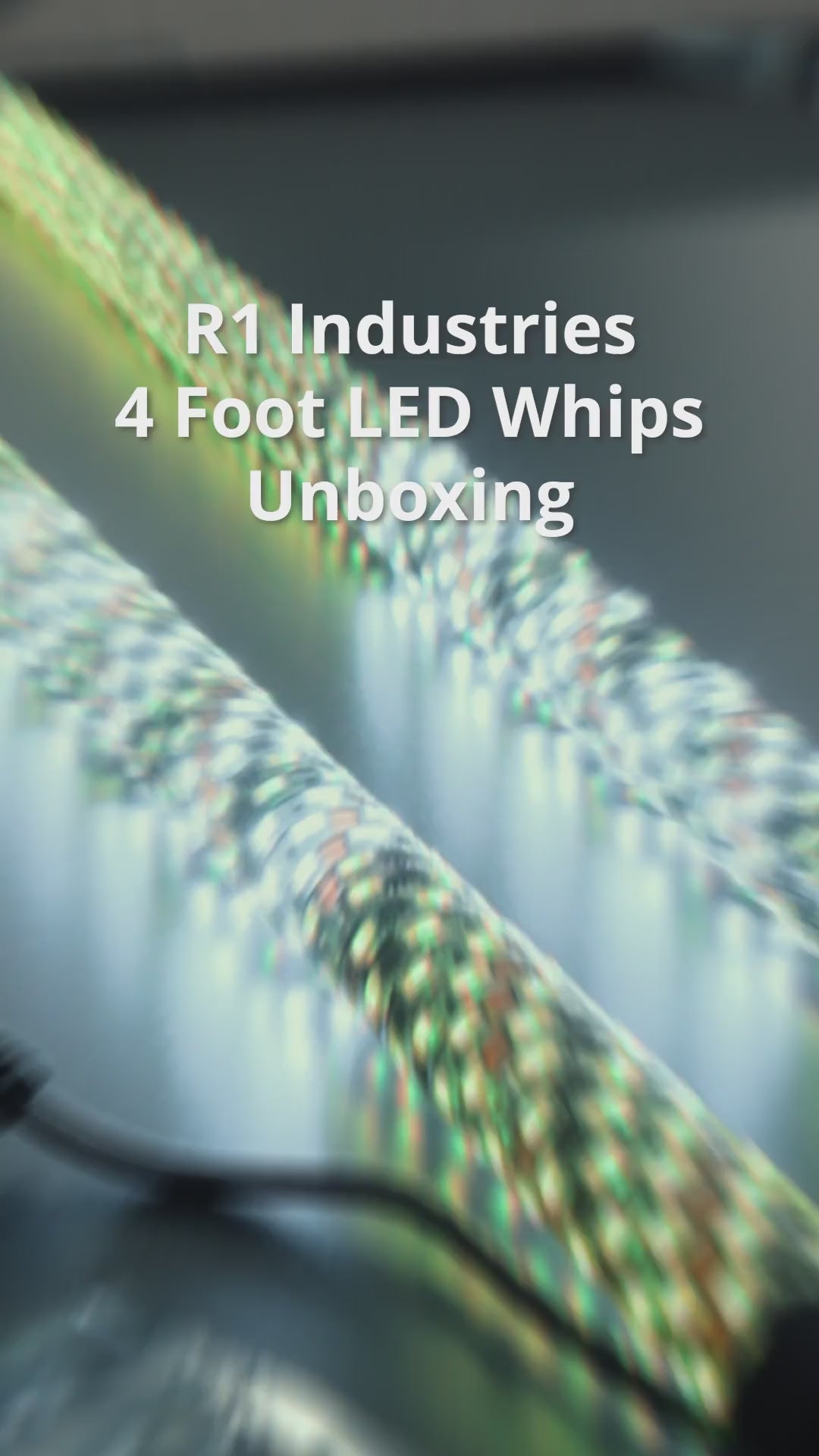 4-foot whip pair: unboxing, included flags, controls and lighting demonstration