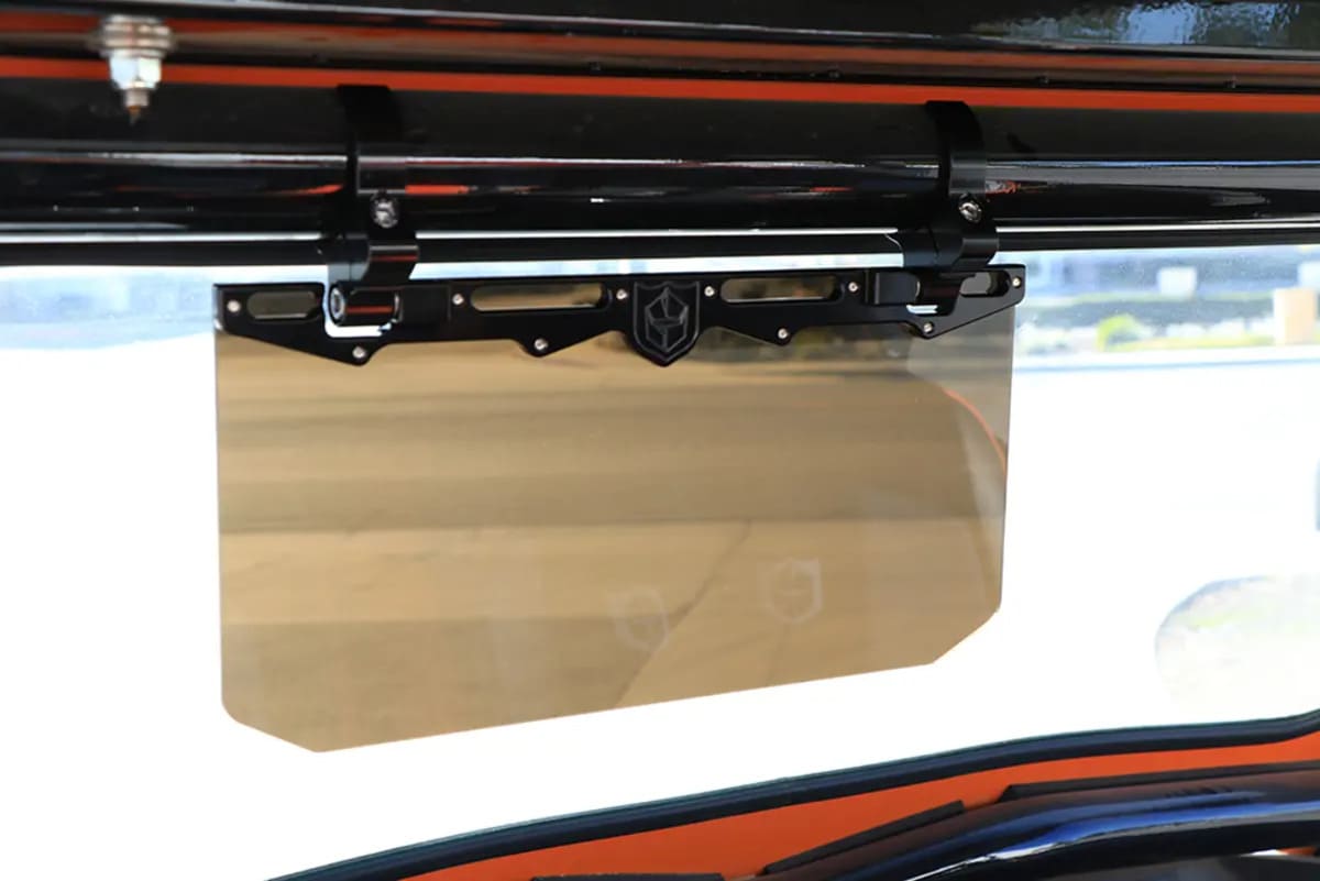 Photo of Pro Armor 12" Tinted Aluminum Visor - 1.75" Clamp by Pro Armor - Premium Mirrors for UTVs / Side by Sides