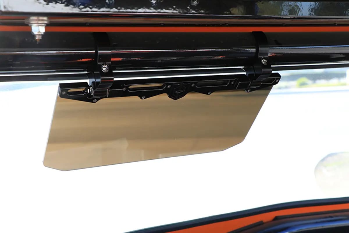 Photo of Pro Armor 12" Tinted Aluminum Visor - 1.75" Clamp by Pro Armor - Premium Mirrors for UTVs / Side by Sides