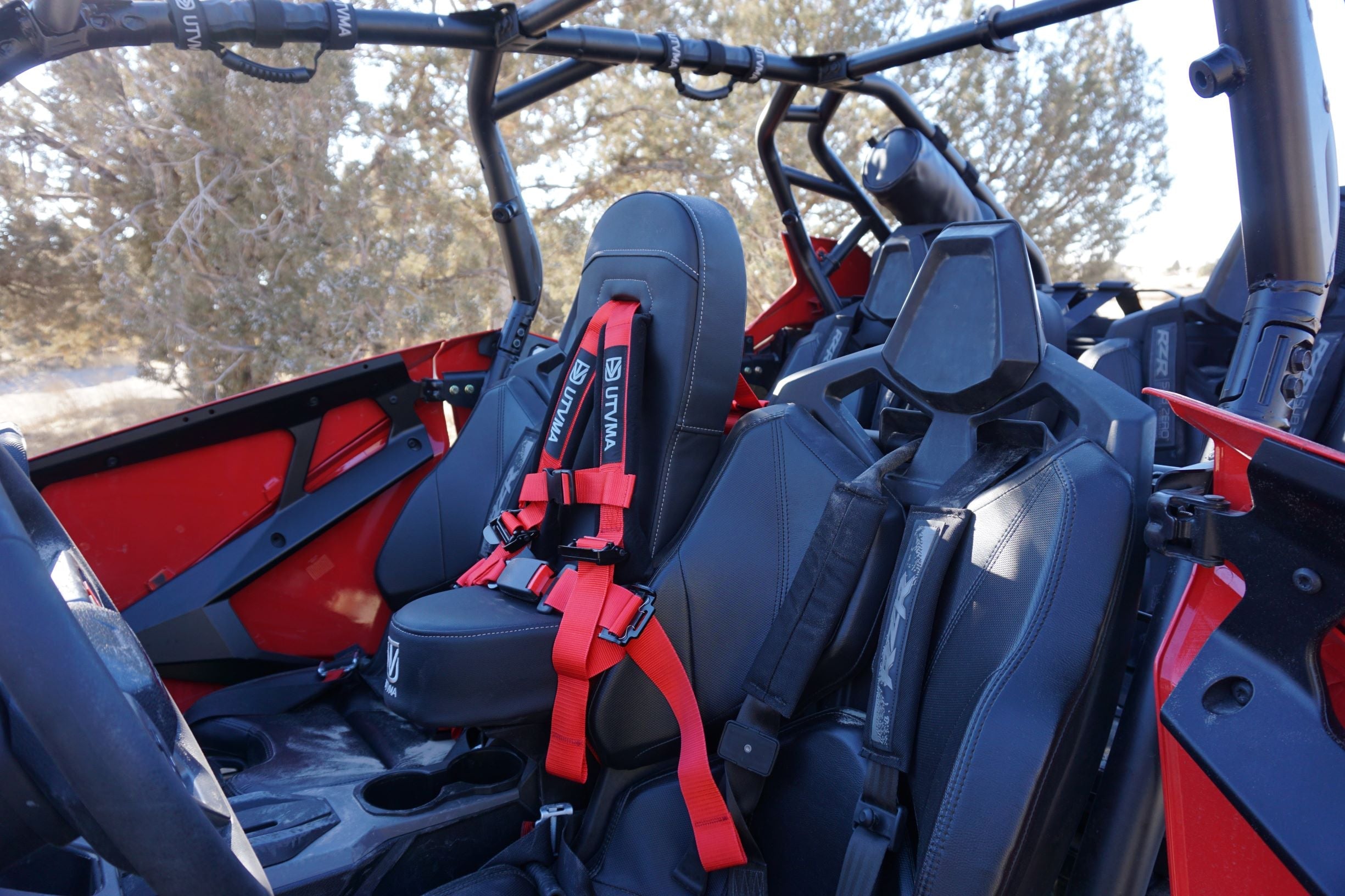 Photo of RZR 4 PRO Front Bump Seat (2020-2025) by UTV Mountain Accessories - Premium Bump Seats for UTVs / Side by Sides
