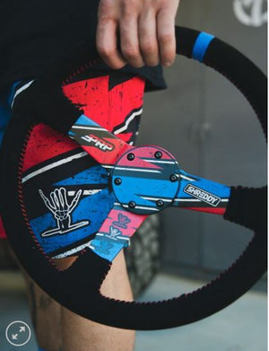 PRP X SHREDDY SHRED WHITE AND BLUE DEEP DISH STEERING WHEEL