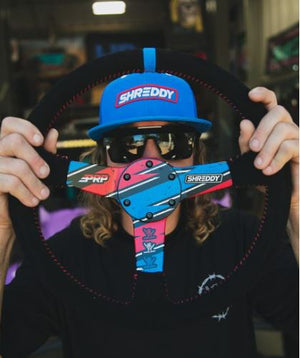 PRP X SHREDDY SHRED WHITE AND BLUE DEEP DISH STEERING WHEEL