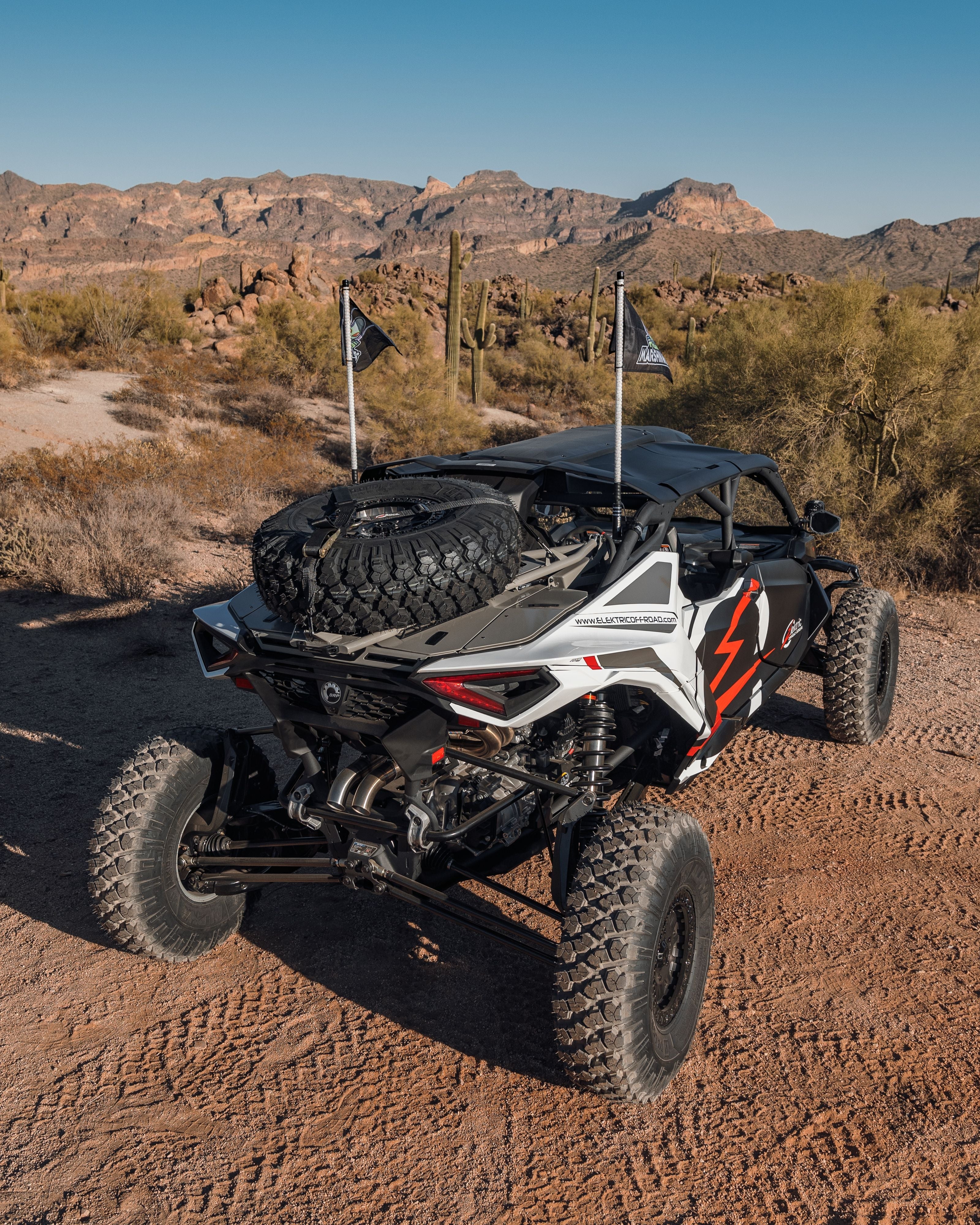 Photo of 2024 to Current Can-am Maverick R Volt Tire Rack for Volt Baja Box by Elektric Offroad - Premium for UTVs / Side by Sides